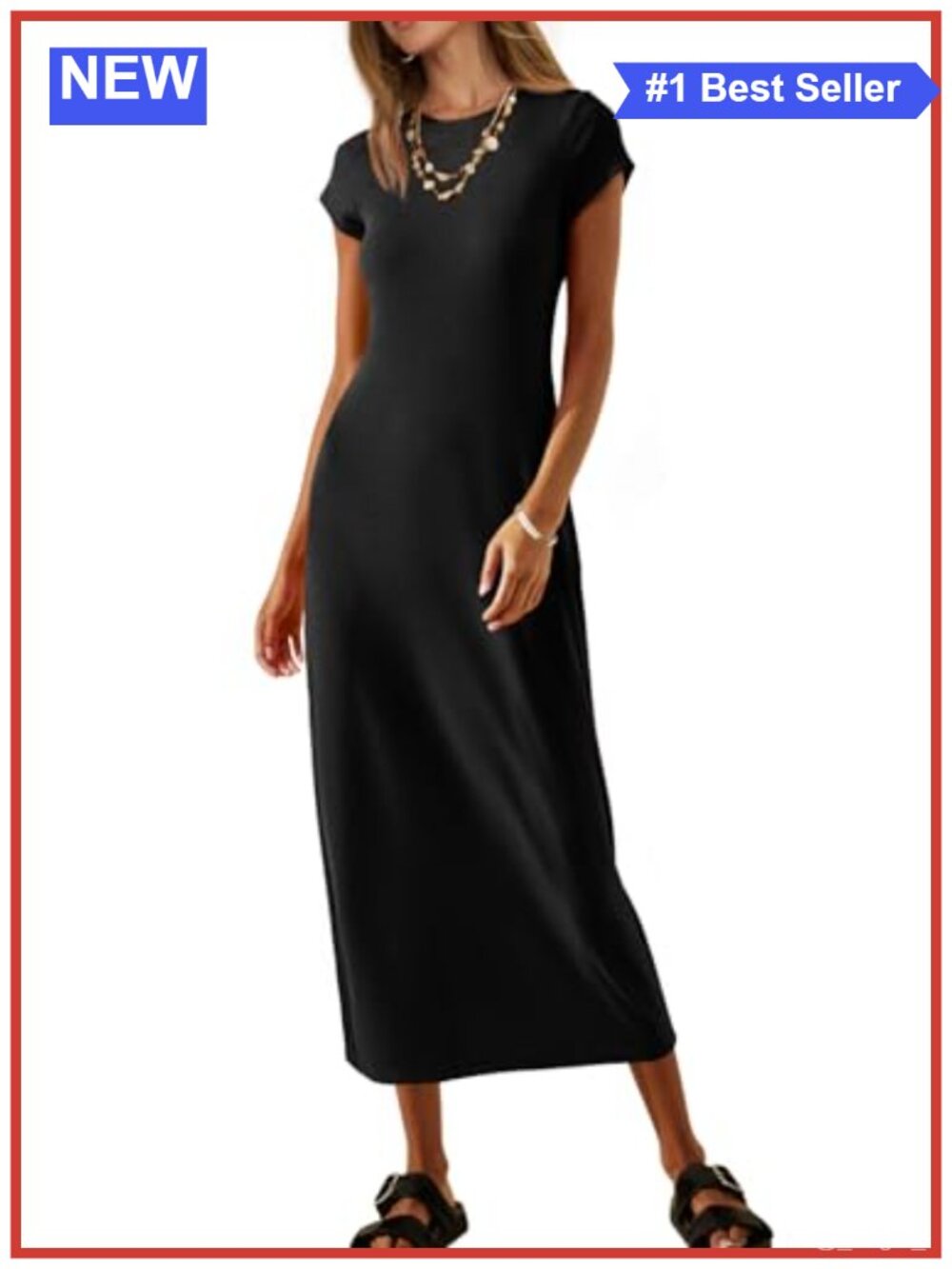 Women's Casual Maxi T-Shirt Dress Short Sleeve Loose Fit Summer Beach Dress